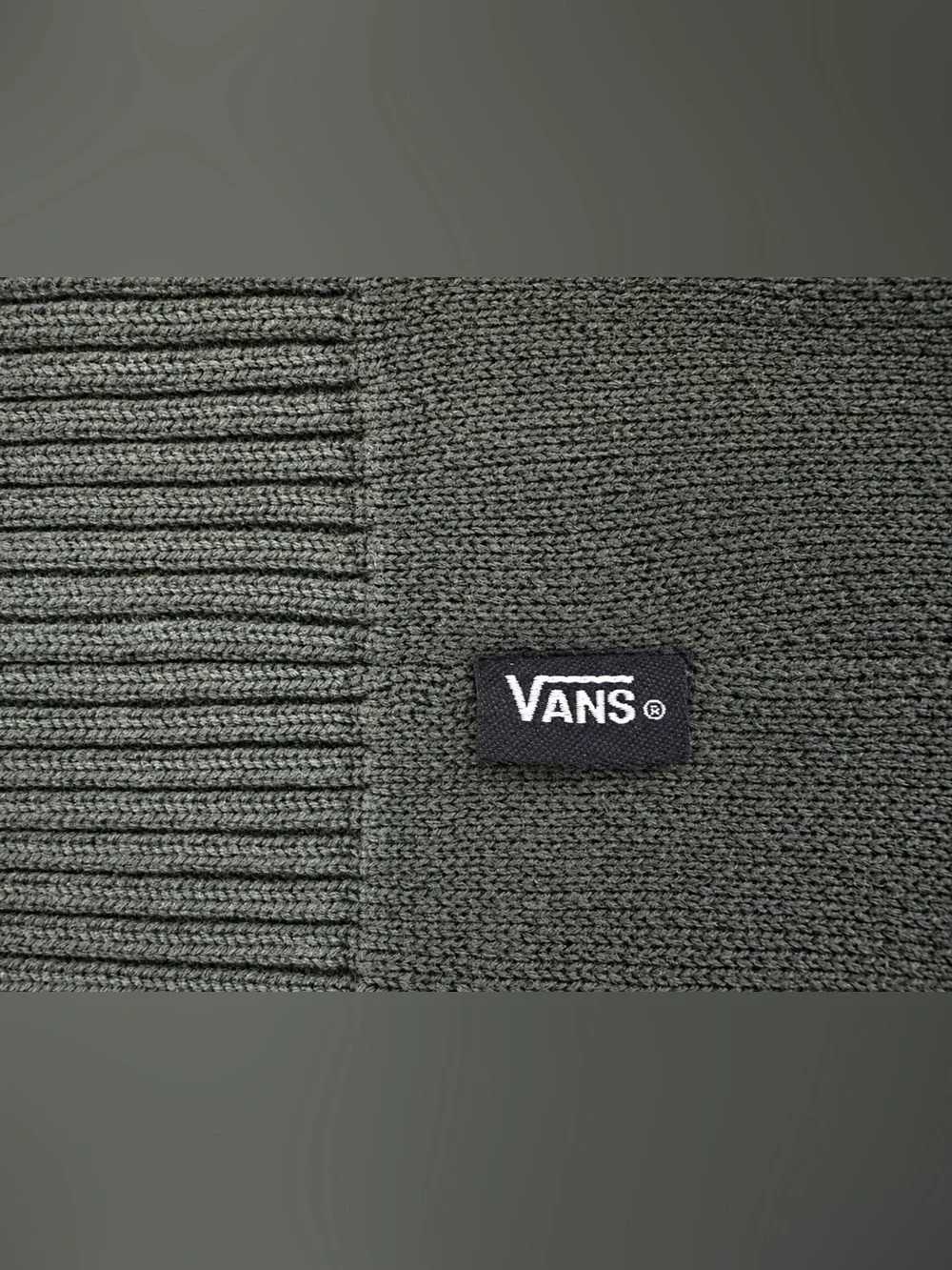 Vans Cotton Knit Cardigan Large Forest Green V-Neck Button Front Relaxed Fit